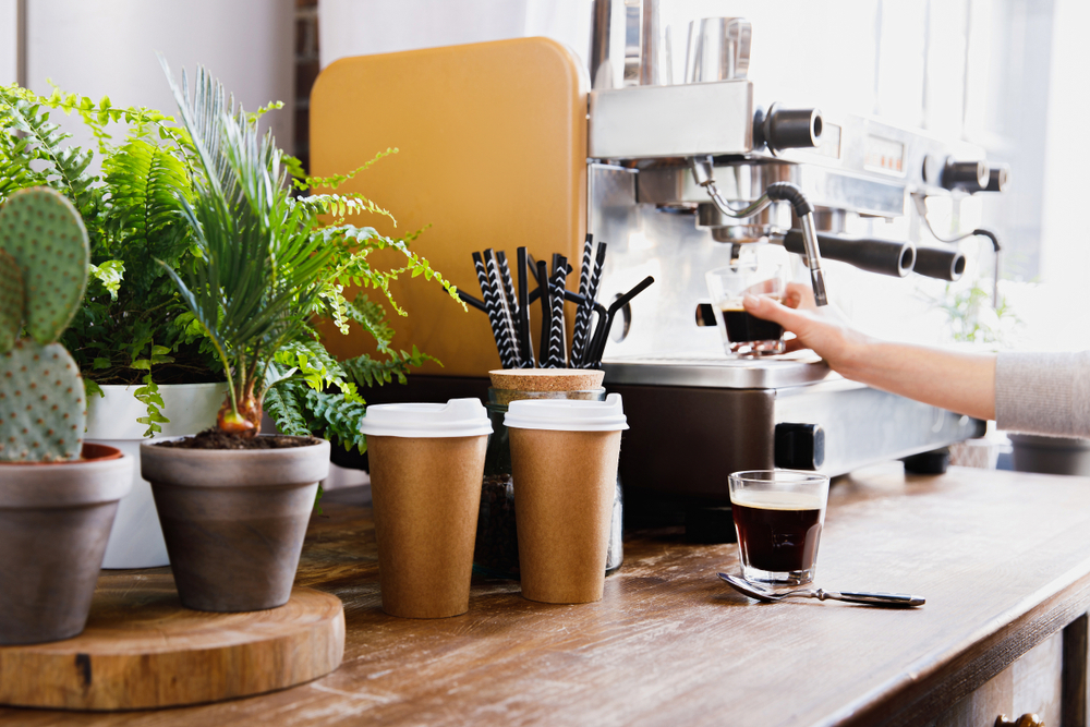 Kleinere Siebträgermaschine für das Büro