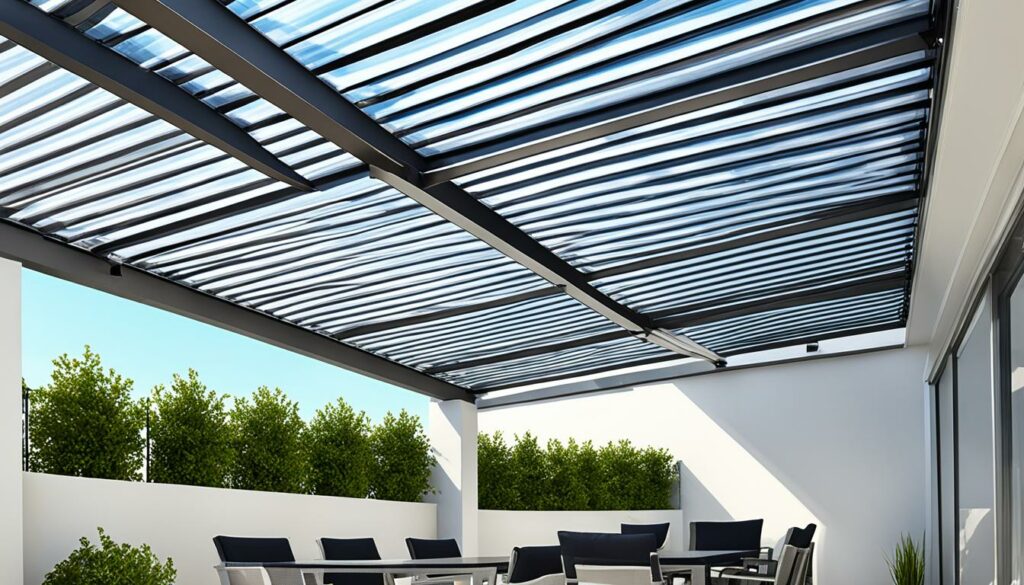 Terrassendach Größe und Ausstattung